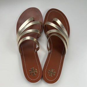 Tory Burch Gold Sandals.